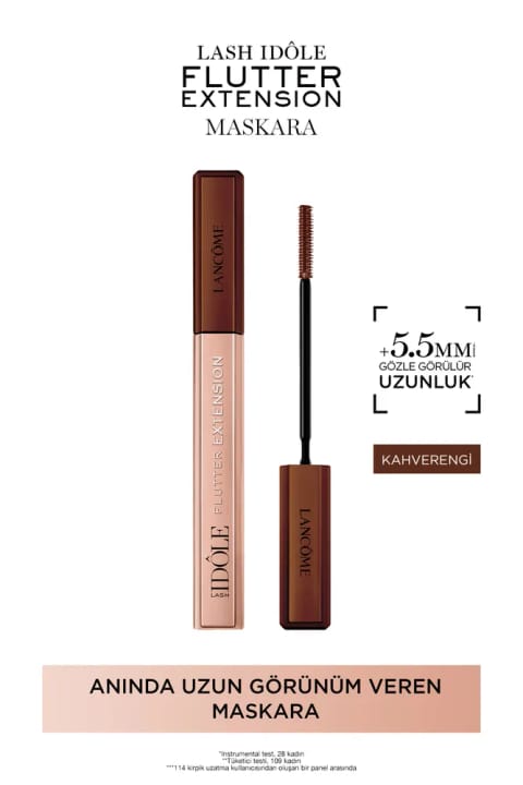 Lancome Lash Idôle Flutter Extension مژه بلند و پرپشت قهوهای