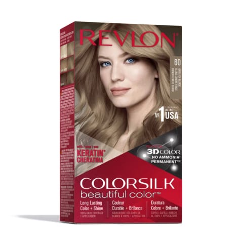 Revlon ColorSilk Beautiful Color رنگ مو 60 بلوند تیره خاکستری