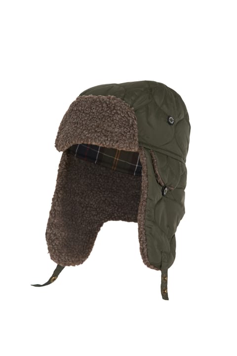 کلاه تراپر کاپیتونه Barbour Sandbay مدل OL31 رنگ Olive Mix