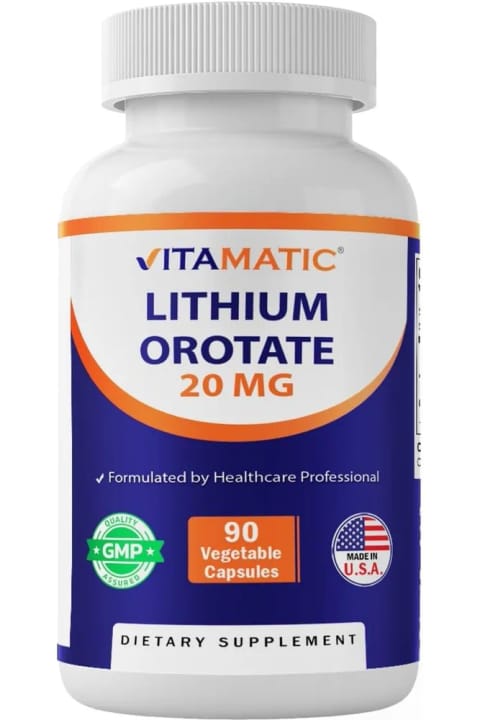 Vitamatic لیتیوم اوروتات ۲۰ میلی‌گرم ۹۰ کپسول گیاهی محصول آمریکا DaphneLabs