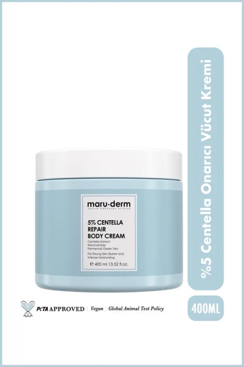 Maru.Derm کرم بدن ترمیمکننده Centella ۵٪ حجم ۴۰۰ میلیلیتر
