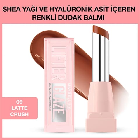 Maybelline New York Lifter Glaze رژ لب رنگی حاوی Shea Butter و Hyaluronic Acid 09 Latte Crush