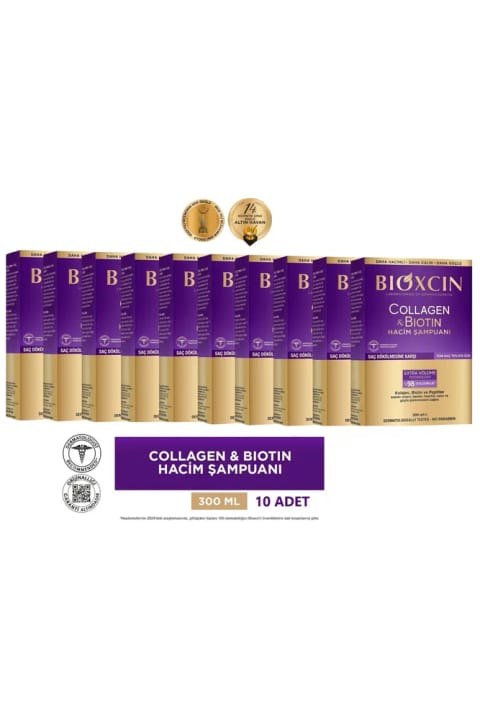 Bioxcin کلاژن و بیوتین شامپو حجمدهنده اضافی 10×300 میلیلیتر