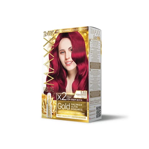 رنگ مو Maxx Deluxe Golden Beauty 5.65 قرمز توت‌فرنگی