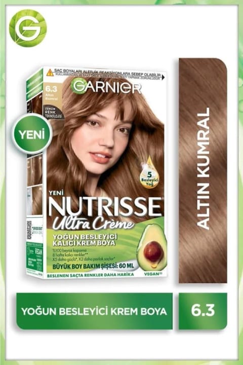 گارنیر Nutrisse رنگ موی دائمی کرم مغذی 6.3 طلایی-خاکستری