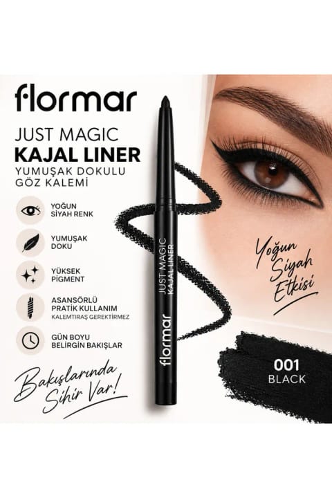 Flormar Just Magic Kajal Liner Eye Pencil 001 Black