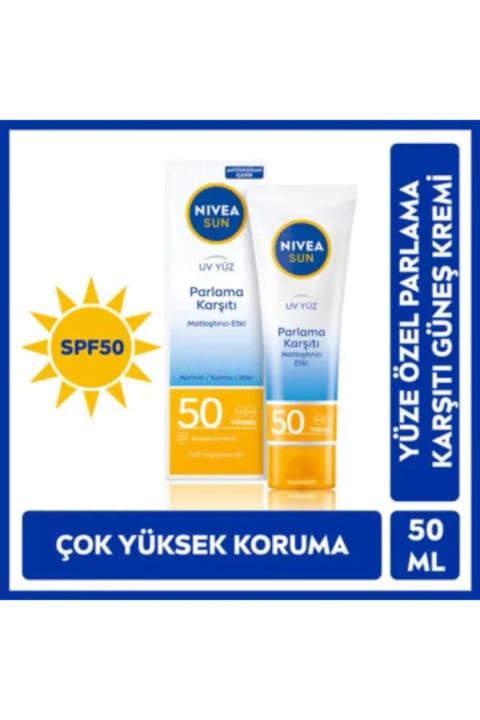 NIVEA Sun SPF50 ضد برق و ماتکننده کرم ضدآفتاب صورت