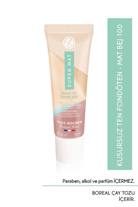 Yves Rocher کرم پودر مات بینقص - 30 میلیلیتر - رنگ بژ 100