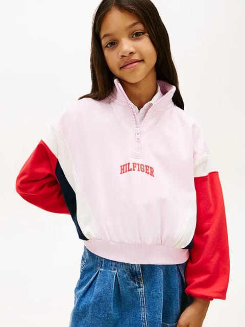 Kız Çocuk Varsity Halfzip Sweatshirt