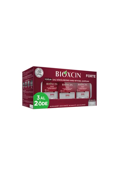 Bioxcin Forte شامپوی مراقبتی ضد ریزش مو ۳۰۰ میلی‌لیتر به همراه فوم سفیدکننده دندان هدیه