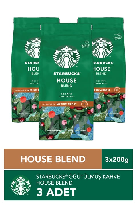 قهوه آسیاب‌شده Starbucks House Blend 3x200g
