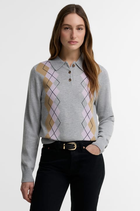 پلیور بافت Barbour Fawne MI12 Grey Multi
