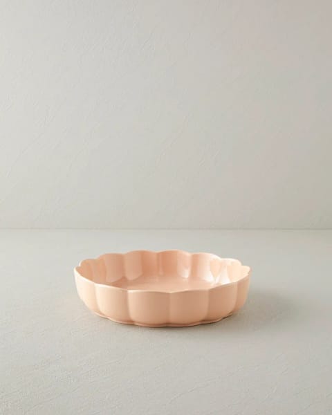 ظرف فر گرد Stoneware مدل Cottage، ۲۷×۶ سانتی‌متر، صورتی روشن