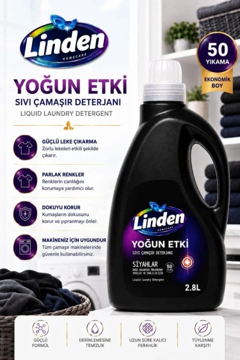 Linden مایع لباسشویی مخصوص لباس مشکی 2800 میلی‌لیتر