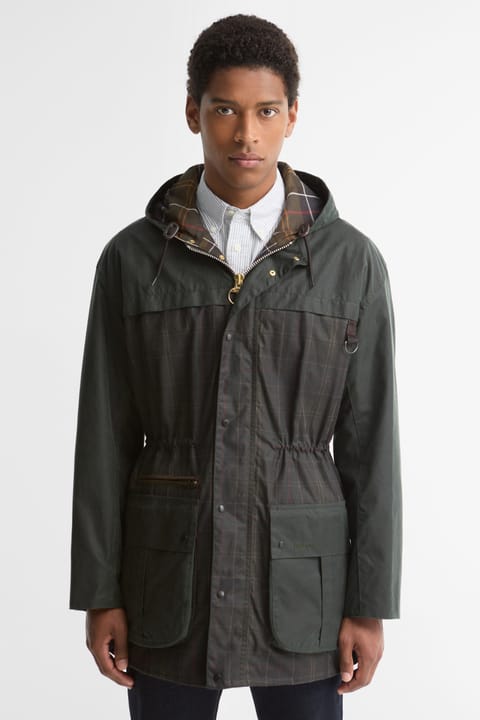 کاپشن واکسخورده Durham طرح Tartan از مجموعه Barbour Icons رنگ TN12 Classic Tartan