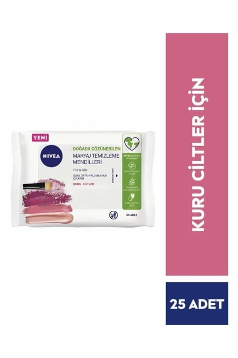 NIVEA 3 در 1 دستمال پاک‌کننده آرایش مخصوص پوست خشک ۲۵ عددی