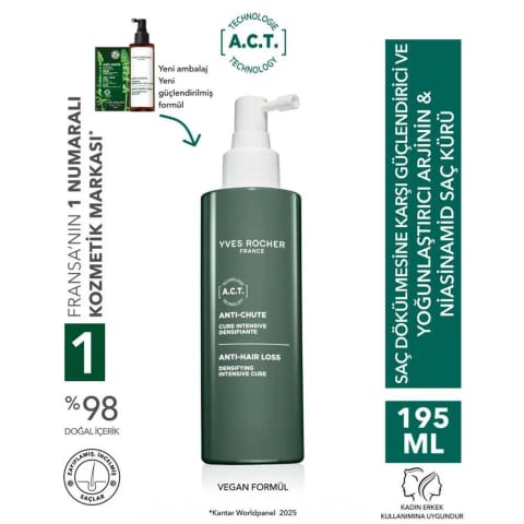 کور تقویت‌کننده و غلیظ‌کننده مو ضد ریزش Arginine و Niacinamide - وگان