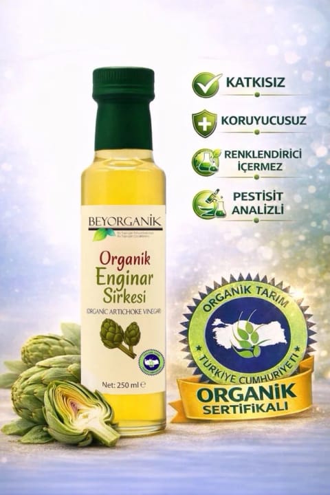 BEYORGANİK سرکه کنگر ارگانیک ۲۵۰ میلیلیتر (آزمایششده از نظر آفتکشها)