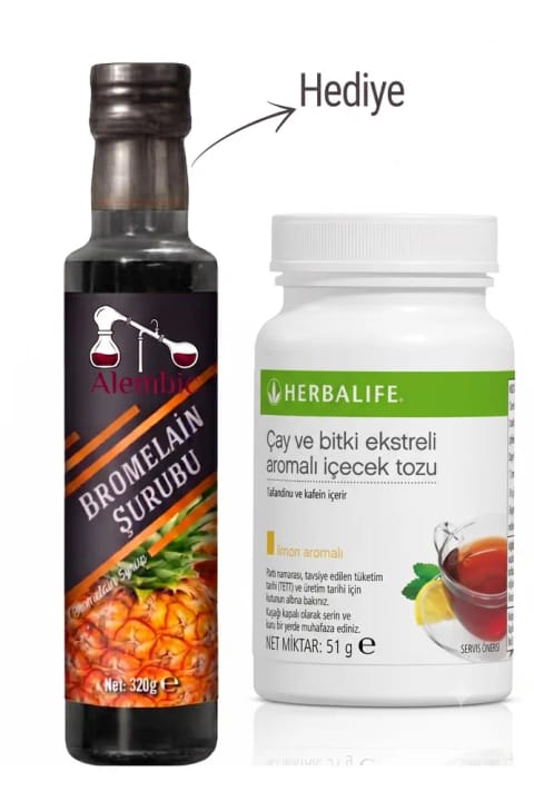 چای کوچک Herbalife با طعم لیمو 51 گرم (همراه با هدیه Bromelain Alembic)