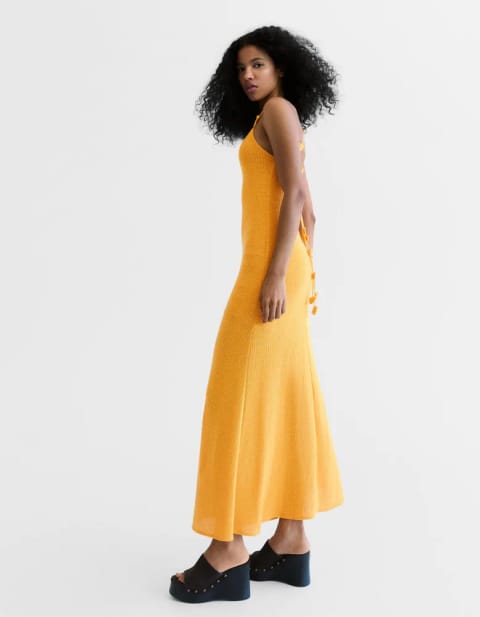 Rustic crochet midi dress