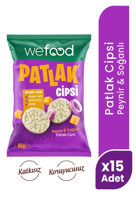 Wefood چیپس پنیر و پیاز 60 گرمی 15 عددی
