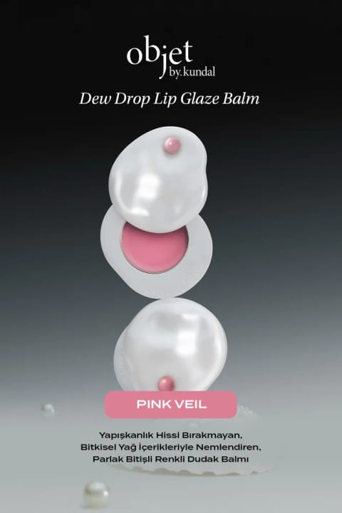 کوندال بالم لب رنگی مرطوبکننده با براقیت شفاف Objet by Dew Drop Lip G... — Pink Veil