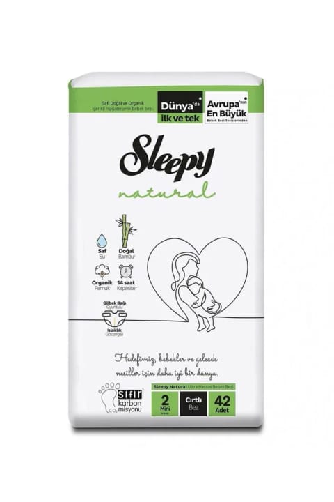 Sleepy Natural پوشک مینی سایز ۲ (۳-۶ کیلوگرم)