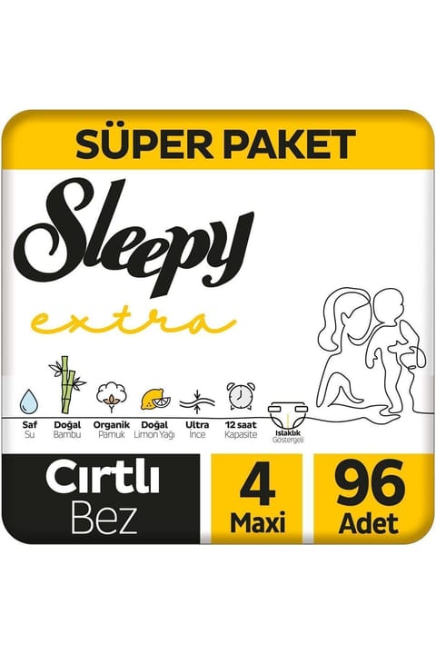 Sleepy Extra روزانه فعالیت سوپر پک پوشک بچه سایز ۴ ماکسی ۹۶ عددی