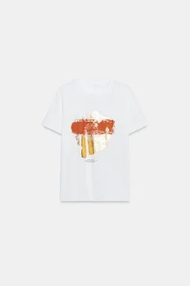 Zara تیشرت طرح دار براق