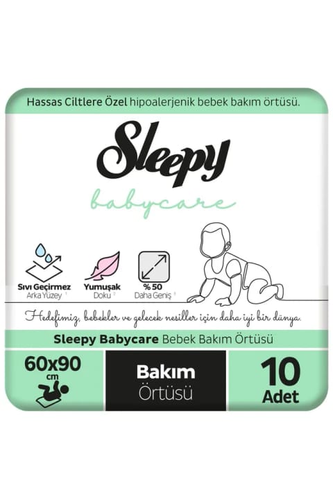Sleepy Babycare زیرانداز مراقبت از نوزاد 60x90 سانتیمتر 10 عددی