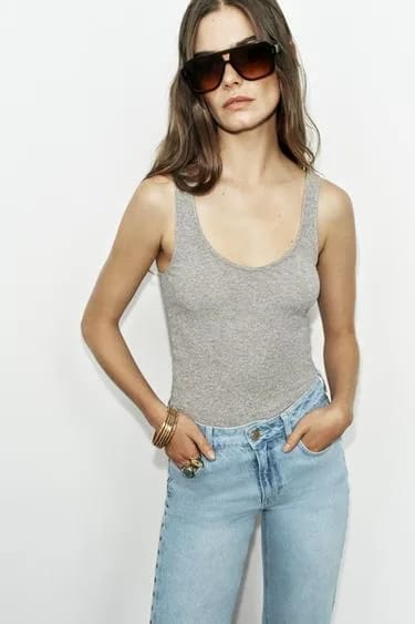 METALLIC THREAD STRAPPY TOP