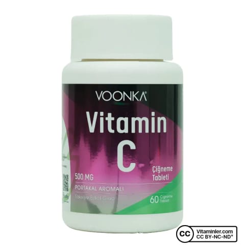 Voonka ویتامین C 500 میلیگرم 60 عدد قرص جویدنی