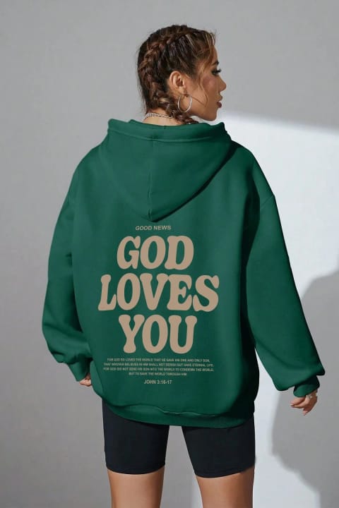 سویشرت اورسایز چاپدار Good Loves You uyguntarz