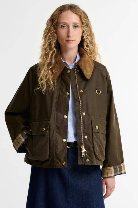 کاپشن واکسی مردانه Barbour Icons Modern Spey SN91 رنگ Beech Birchwood