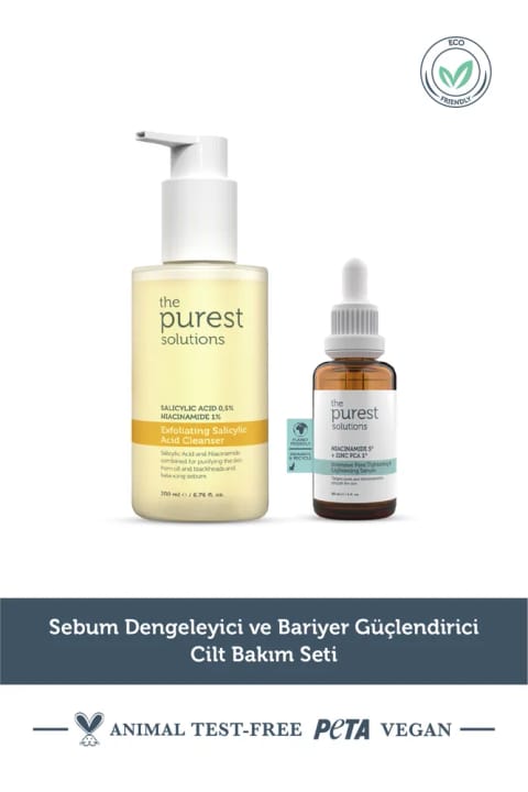 The Purest Solutions ژل پاککننده و سرم نیاسینامید برای پوست چرب و مختلط