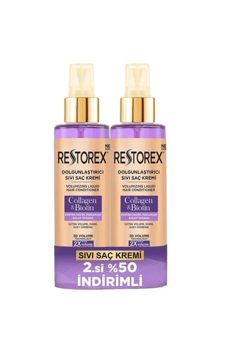 Restorex Collagen و Biotin حجمدهنده مایع نرمکننده مو