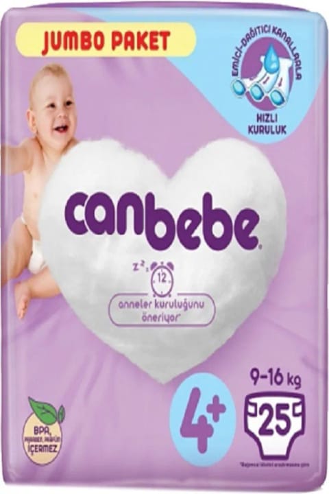 Canbebe پوشک بچه سوپر اکو سایز 4+ ماکسی پلاس 26 عددی