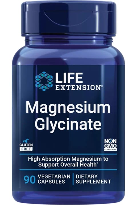 Life Extension منیزیم گلیسینات سلامت قلب استخوان و اعصاب ۹۰ کپسول
