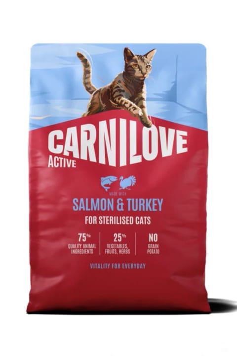 Carnilove ACTIVE بدون غلات مخصوص گربه‌های عقیم‌شده بالغ با سالمون و بوقلمون