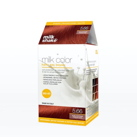 milk_shake Milk Color Eko رنگ موی دائم ست 5.66 بلوطی روشن قرمز پررنگ
