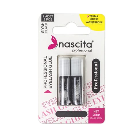 Nascita چسب مژه مصنوعی حرفه‌ای مشکی ۲ × ۱ گرم