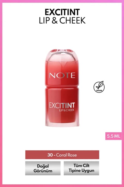 رژگونه مایع تینت لب و گونه NOTE Excitint - 30
