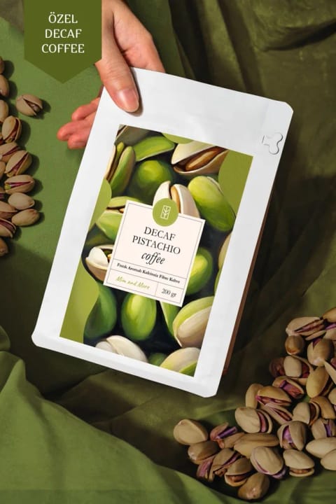 Mim and More Decaf Pistachio Coffee - قهوه بدون کافئین با طعم پسته آنتپ
