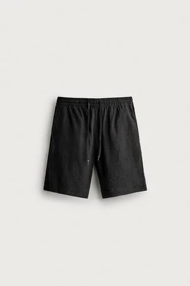 RELAXED FIT شلوارک برمودا ویسکوز/کتان