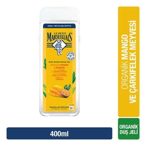 Le Petit Marseillais شاور ژل ارگانیک انبه و میوه پشن فروت 400 میلیلیتر