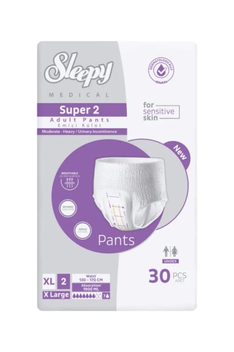Sleepy Süper2 شورت جاذب بزرگسال سایز XL بسته ۳۰ عددی