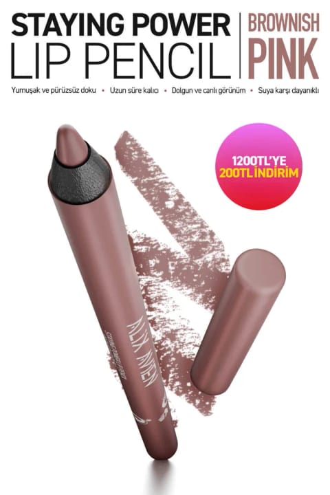 مداد لب نرم و ماندگار Alix Avien - Staying Power — 64 Brownish Pink