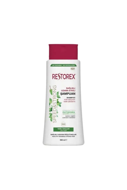 شامپو Restorex Speed and Strong برای رشد سالم مو، 500 میلی‌لیتر، مناسب موهای چرب