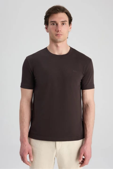 تی‌شرت Basic قهوه‌ای Slim Fit Twn
