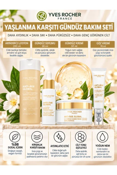 ست مراقبت روزانه ضدچین و چروک Yves Rocher Anti-Âge Global